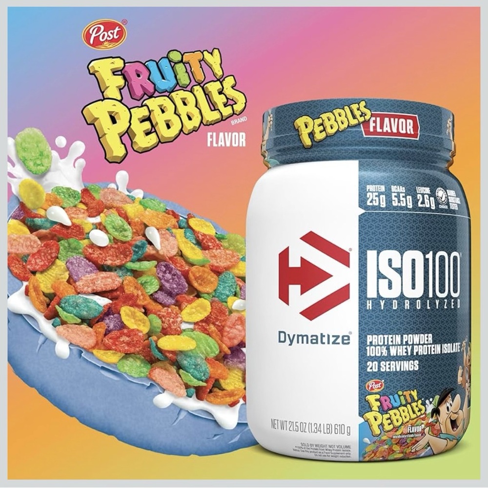 Dymatize ISO100 Hydrolyzed Whey Protein Powder Fruity Pebbles 25g/svg 75 svgs - Picture 3 of 6
